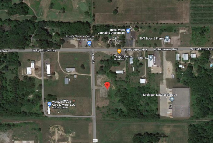 Teapot Dome Roller Rink (DiJauncos Restaurant) - 2022 Aerial - Building Is Gone (newer photo)